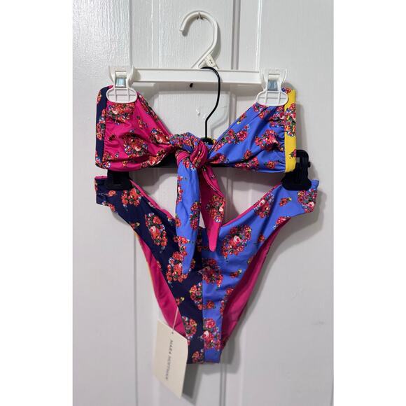 Mara Hoffman Other - NWT Mara Hoffman Colorblock Floral Two Piece Bikini Swimsuit Set Size M
